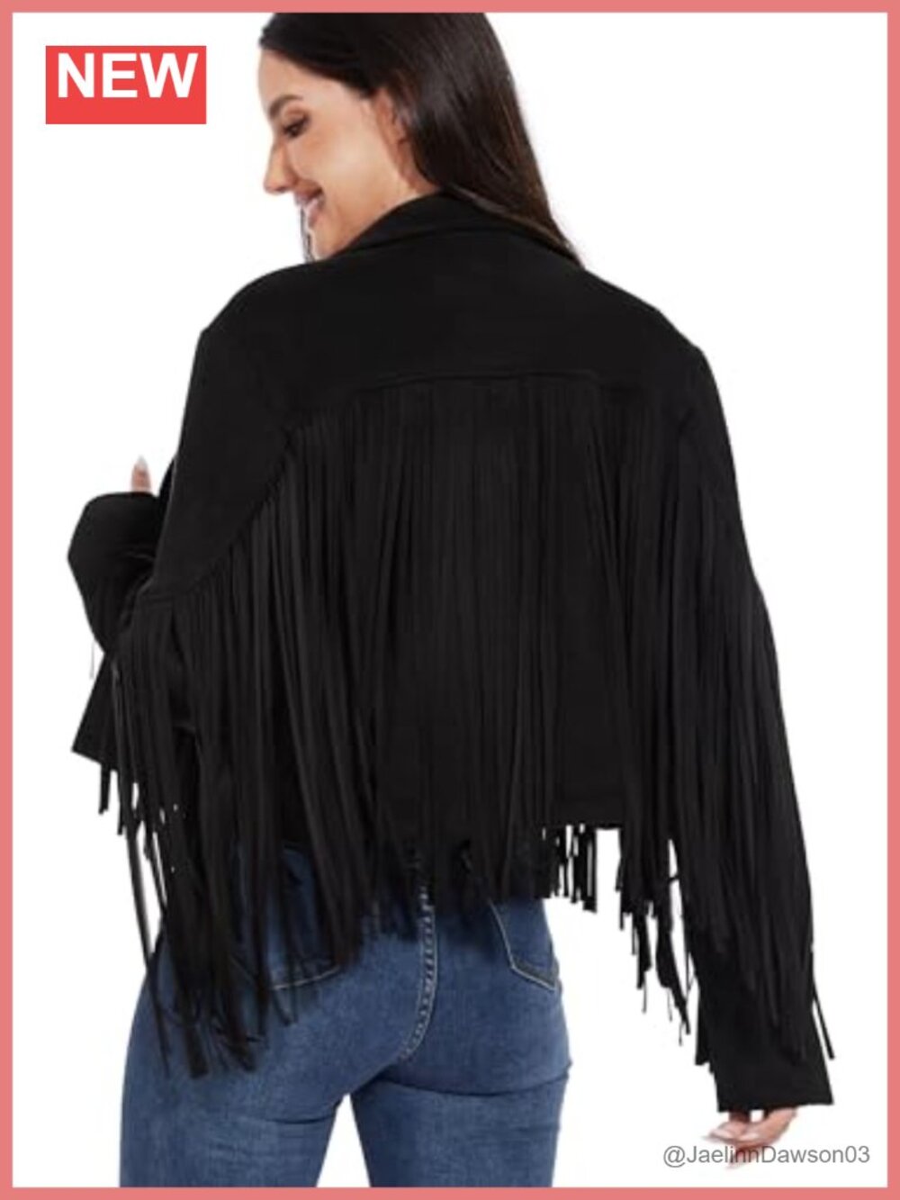 Faux Suede Fringe Jacket Cowgirl Western Long Sleeve Zip Up